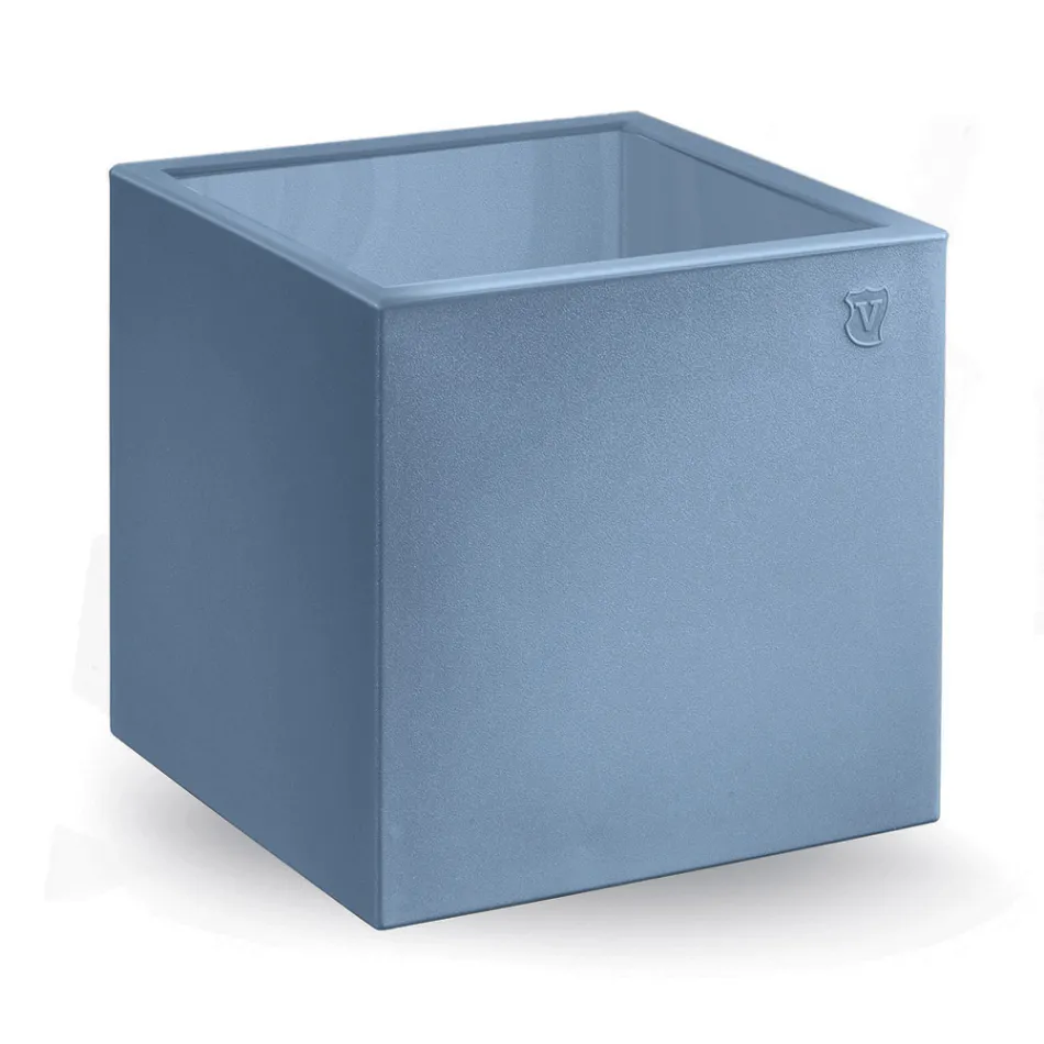 Mesa de centro quadrada de jardim em polietileno colorido fabricado na Itália - Noemi Viadurini