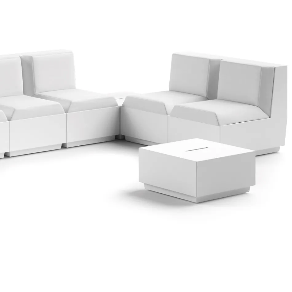 Mesa de Centro Quadrada de Jardim em Polietileno Fabricado na Itália - Macau Viadurini