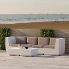 Mesa de Centro Quadrada de Jardim em Polietileno Fabricado na Itália - Macau Viadurini