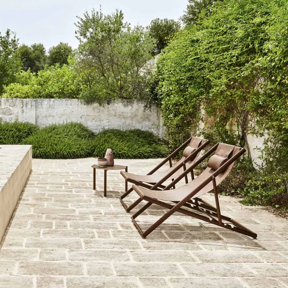 Mesa de centro redonda de jardim em alumínio pintado - Bahia by Varaschin Viadurini