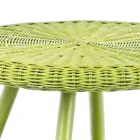 Mesa de centro redonda para jardim em rattan designer, diâmetro 52 cm - Favolizia Viadurini