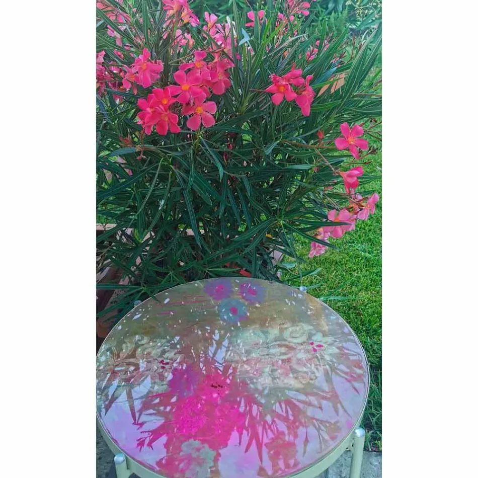 Mesa de centro interna ou externa com estrutura metálica fabricada na Itália - Carim Viadurini