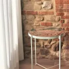 Mesa de centro interna ou externa com estrutura metálica fabricada na Itália - Carim Viadurini