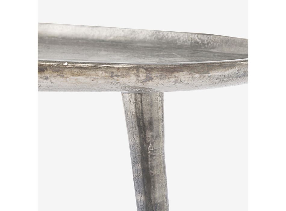 Mesa de Centro Banhado a Alumínio Antigo Design Homemotion - Smemo Viadurini