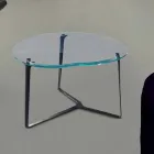 Mesa de centro artesanal em vidro e aço fabricada na Itália - Alicante Viadurini