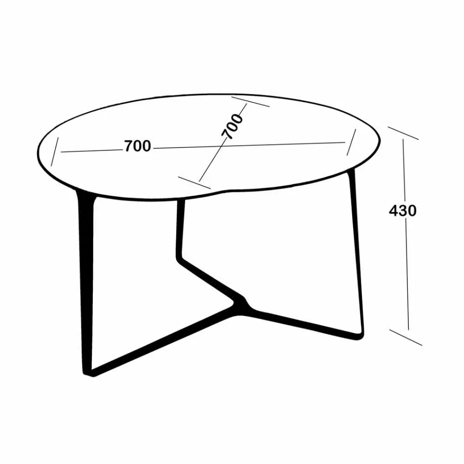 Mesa de centro artesanal em vidro e aço fabricada na Itália - Alicante Viadurini