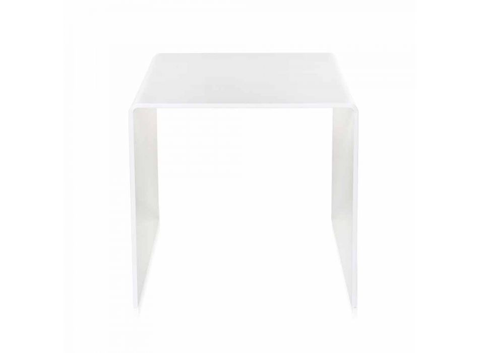 Mesa de café branca contemporânea 40x40cm Terry Small, made in Italy Viadurini