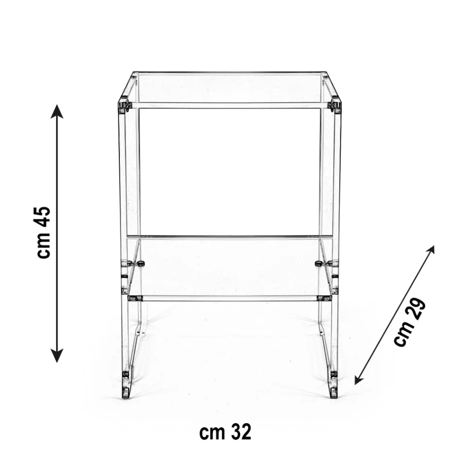 Mesa de Centro com 1 Prateleira em Plexiglass Transparente Made in Italy - Mulan Viadurini