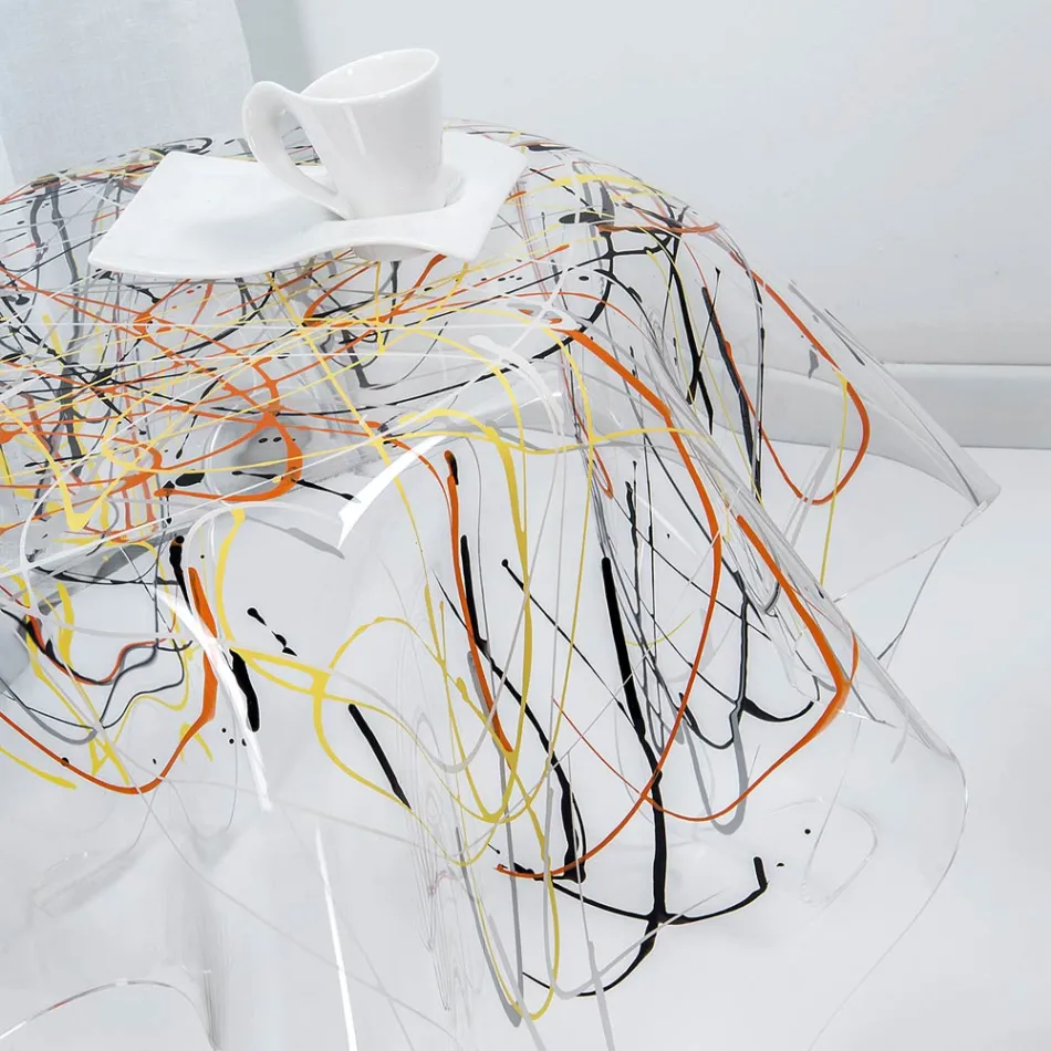 Mesa de centro com tampo e base em Plexiglass Made in Italy - Brento Viadurini