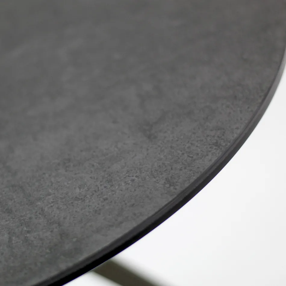 Mesa de centro com tampo redondo de porcelanato feito na Itália - Siste Viadurini