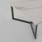 Mesa de centro com efeito de mármore branco Hpl Top Made in Italy - Indio Viadurini