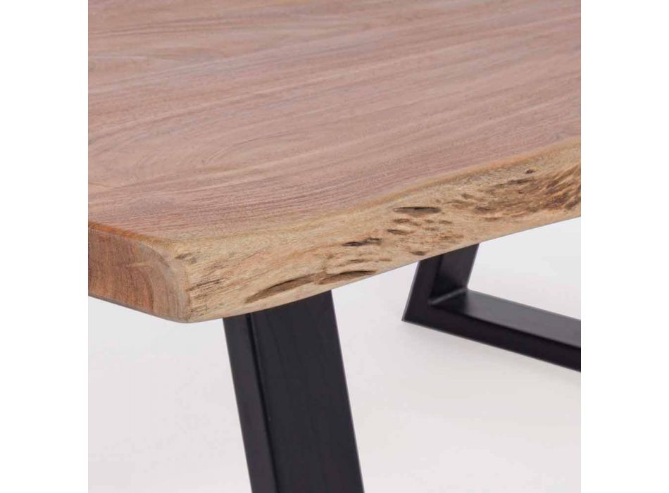 Homemotion Mesa de centro moderna com tampo em madeira de acácia - Vinni Viadurini