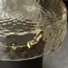 Mesa de Centro com Tampo de Vidro e Base de Metal Made in Italy - Batulla Viadurini