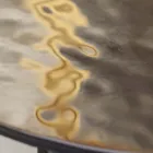 Mesa de centro com tampo de vidro e base de metal Made in Italy - Batulla Viadurini