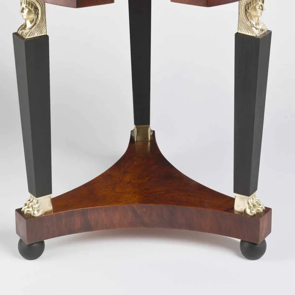 Mesa de centro com tampo de vidro e decorações em latão, Venus Viadurini