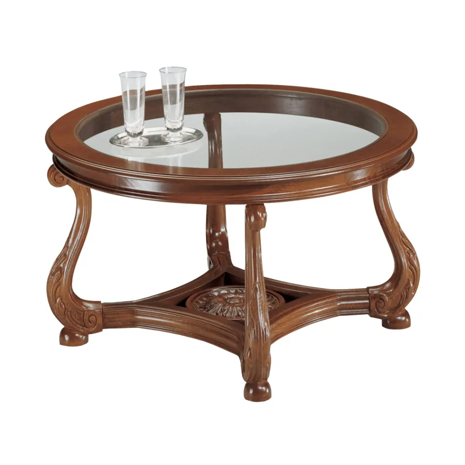 Mesa de centro com tampo de vidro Made in Italy - Sedna Viadurini