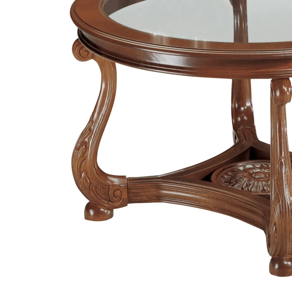 Mesa de centro com tampo de vidro Made in Italy - Sedna Viadurini