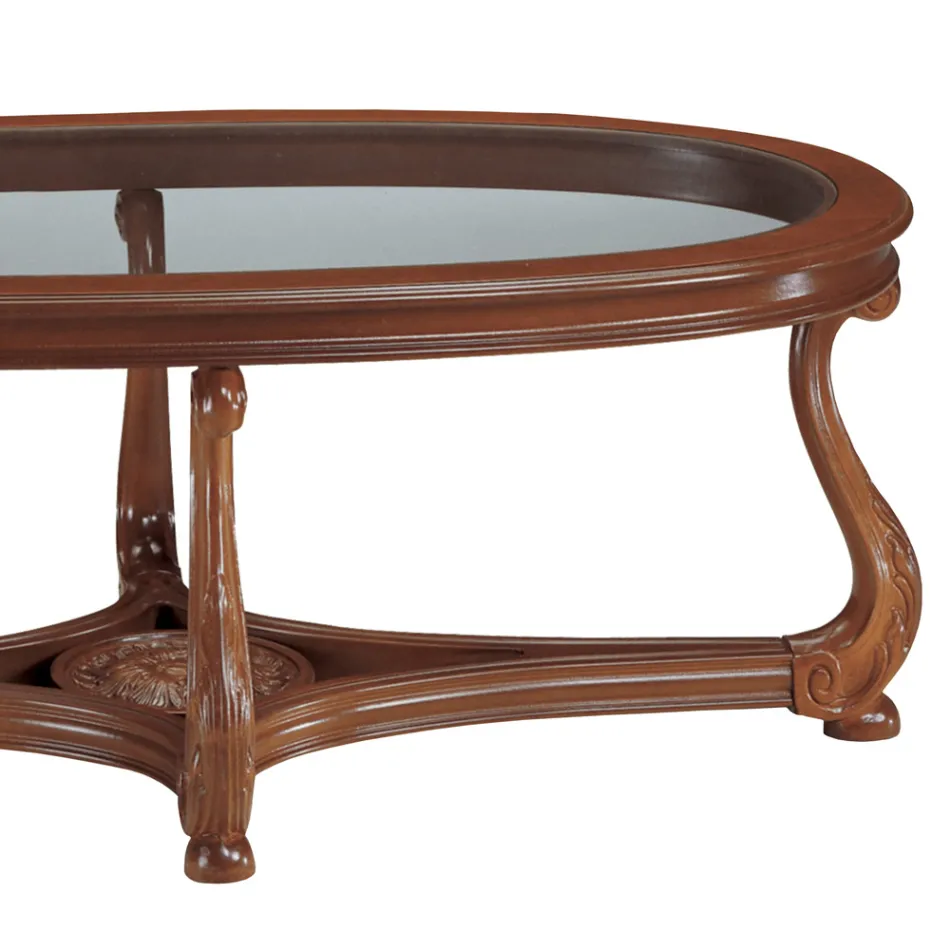 Mesa de centro com tampo de vidro Made in Italy - Sedna Viadurini