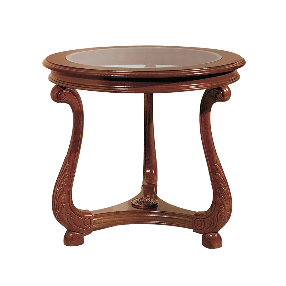 Mesa de centro com tampo de vidro Made in Italy - Sedna Viadurini