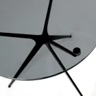 Mesa de centro com tampo redondo de vidro e 3 pés Made in Italy - Siste Viadurini