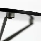 Mesa de centro com tampo redondo de vidro e 3 pés Made in Italy - Siste Viadurini