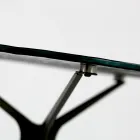 Mesa de centro com tampo redondo de vidro e 3 pés Made in Italy - Siste Viadurini