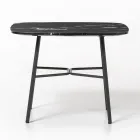 Mesa de centro com tampo quadrado de mármore feito na Itália - Makino Viadurini