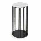 Mesa de centro com tampo redondo de cerâmica Made in Italy - Montebianco Viadurini