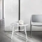 Mesa de centro com tampo redondo de mármore fabricado na Itália - Makino Viadurini