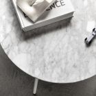Mesa de centro com tampo redondo de mármore fabricado na Itália - Makino Viadurini