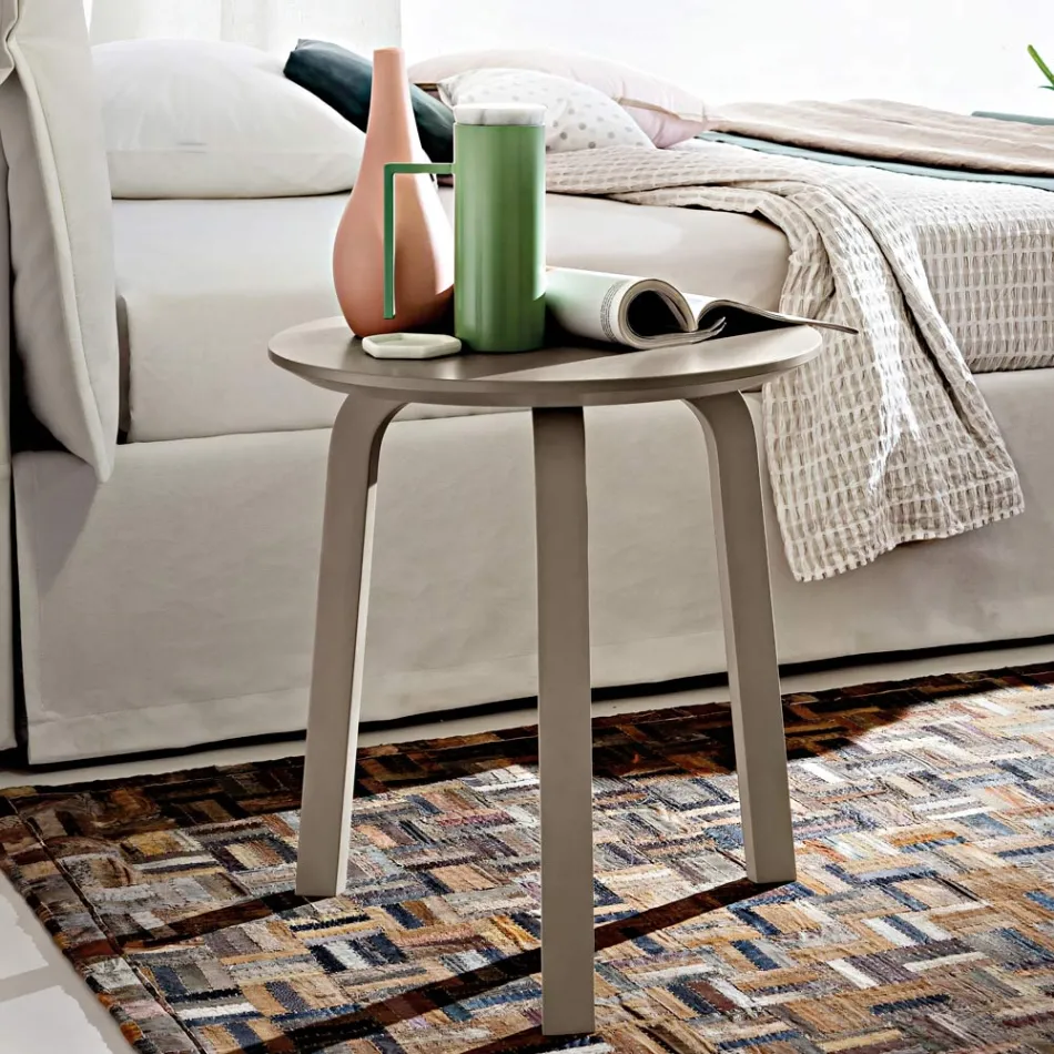 Mesa de centro para sala de estar com tampo redondo em MDF lacado, fabricada em Itália, Precious - Tobiko Viadurini