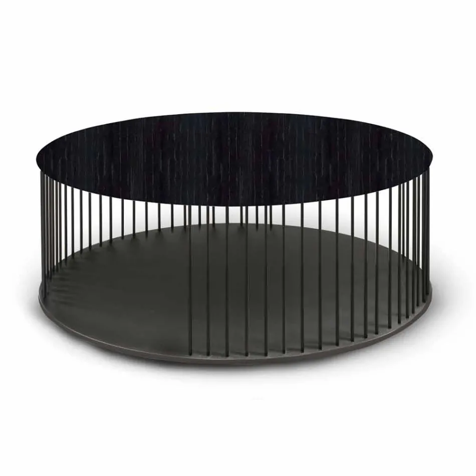 Mesa de centro com tampo redondo de madeira Made in Italy - Montebianco Viadurini