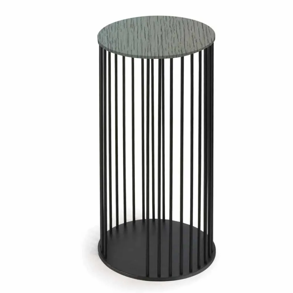 Mesa de centro com tampo redondo de madeira Made in Italy - Montebianco Viadurini