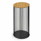 Mesa de centro com tampo redondo de madeira Made in Italy - Montebianco Viadurini