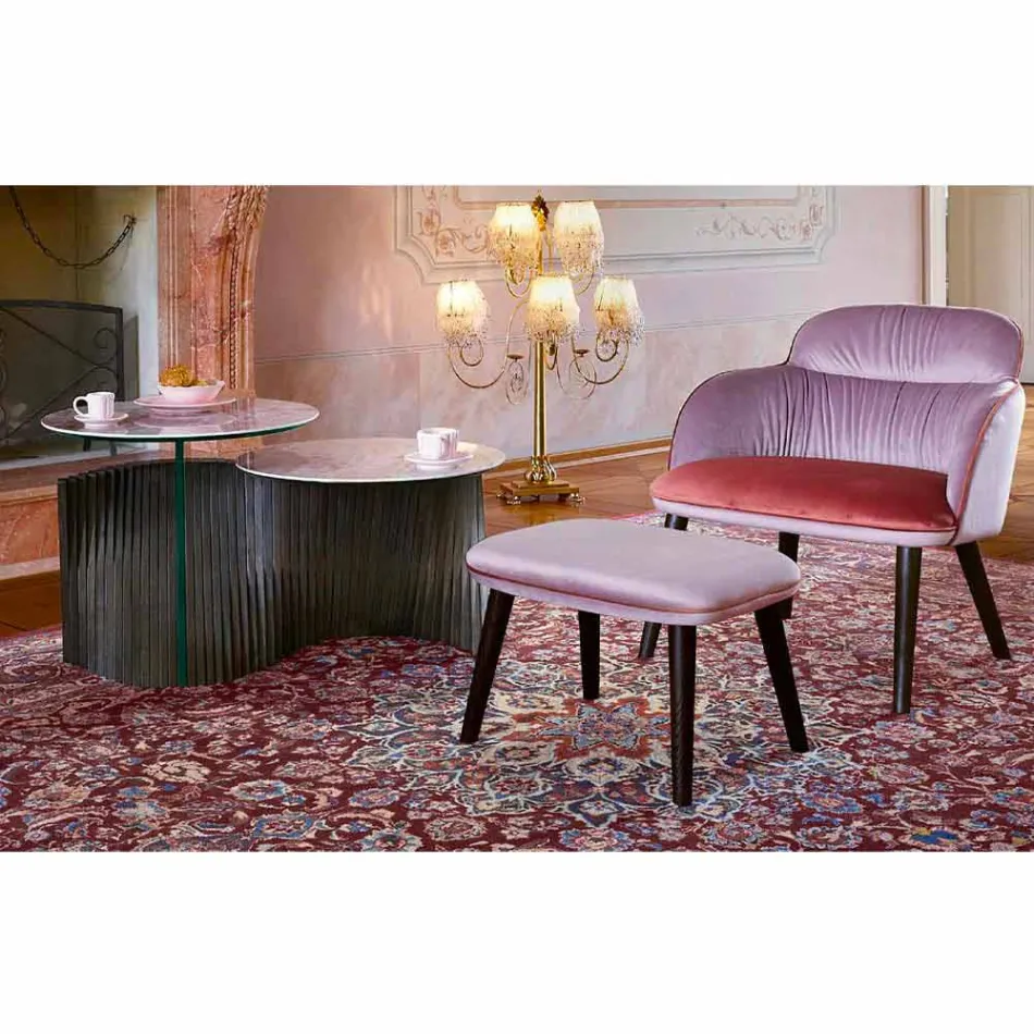 Mesa de centro de design com 2 tampos redondos em Gres Made in Italy - Estocolmo Viadurini