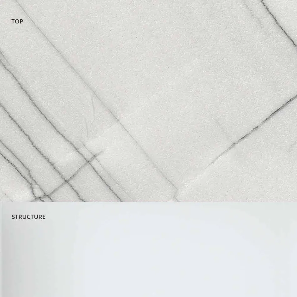 Mesa de Centro Design em Mármore com Base em Vidro Made in Italy - Molino Viadurini