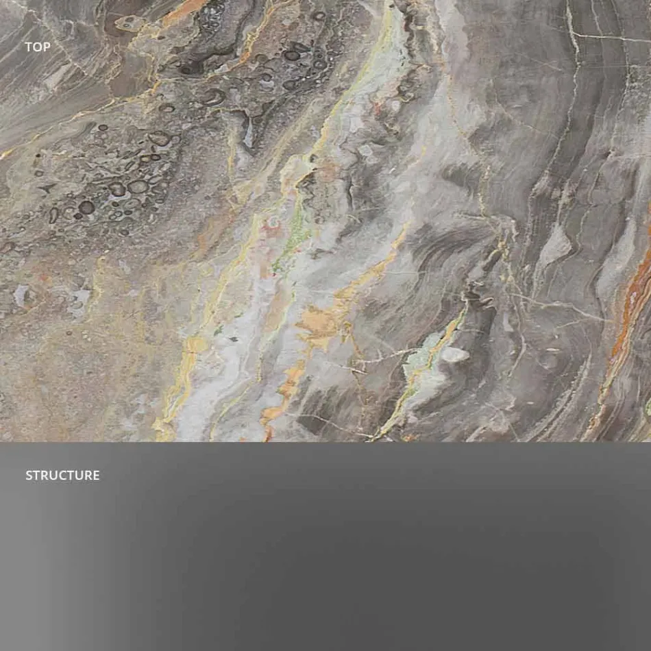 Mesa de Centro Design em Mármore com Base em Vidro Made in Italy - Molino Viadurini