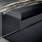 Mesa de Centro Design em Mármore com Base em Vidro Made in Italy - Molino Viadurini