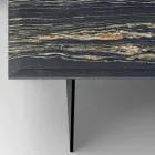 Mesa de Centro Design em Mármore com Base em Vidro Made in Italy - Molino Viadurini