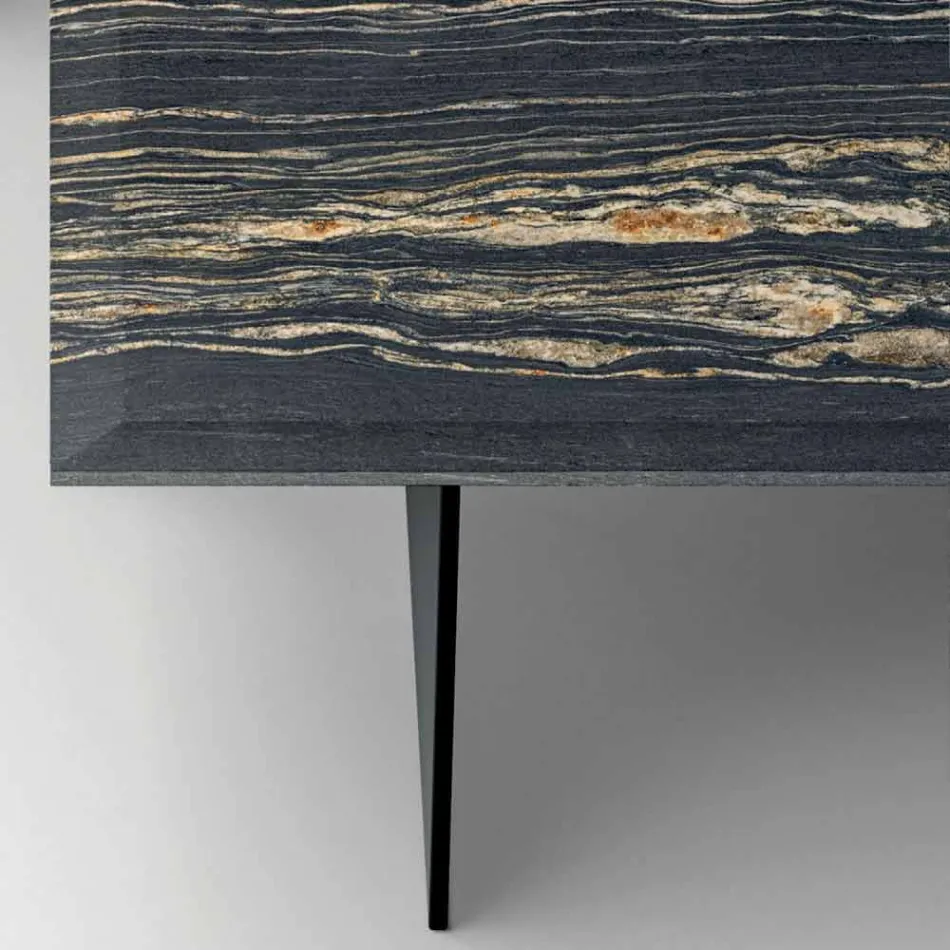 Mesa de Centro Design em Mármore com Base em Vidro Made in Italy - Molino Viadurini