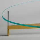 Mesa de Centro Design em Vidro com Base Metálica Made in Italy - Cinci Viadurini