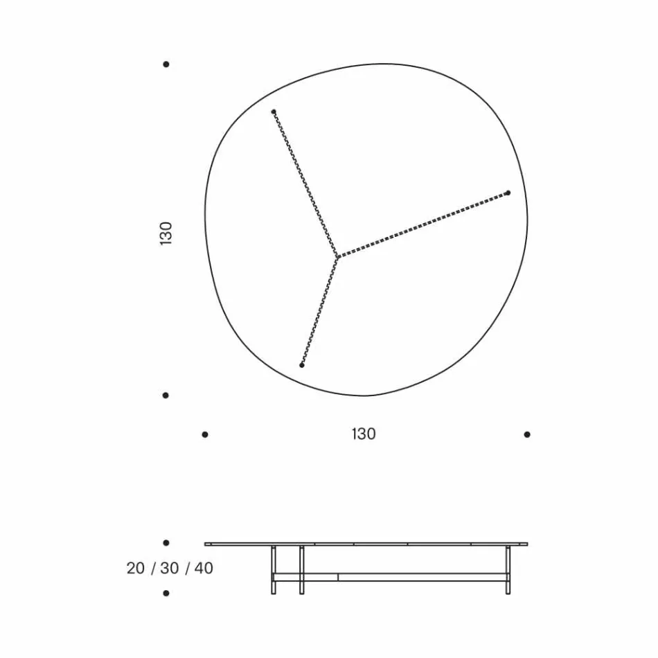 Mesa de Centro Design em Vidro com Base Metálica Made in Italy - Cinci Viadurini