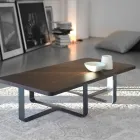 Mesa de Centro Luxo em Metal Colorido e Tampo de Madeira - Anacleto Viadurini