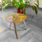 Mesa de centro artesanal em mármore e aço made in Italy - Prince Viadurini