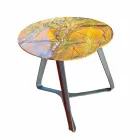 Mesa de centro artesanal em mármore e aço made in Italy - Prince Viadurini