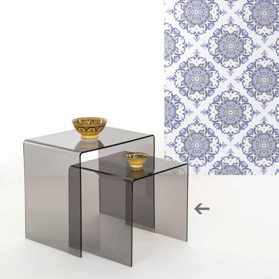 Mesa de centro contemporânea 40x40cm Terry Small, fabricada em Itália Viadurini