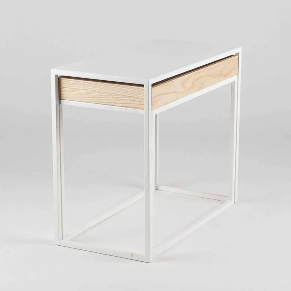 Mesa de centro de aço com bandeja de cinza feita na Itália - renda Viadurini