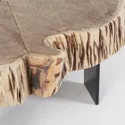 Mesa de centro Homemotion Aço e Madeira Natural Acácia - Camala Viadurini