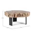 Mesa de centro Homemotion Aço e Madeira Natural Acácia - Camala Viadurini