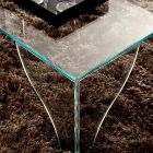 Mesa de Centro em Cristal Transparente Extra-claro Fabricado na Itália - Lítio Viadurini